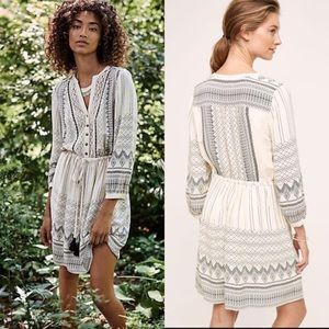 Anthropologie | Floreat Perrie Dress Cream Black 6